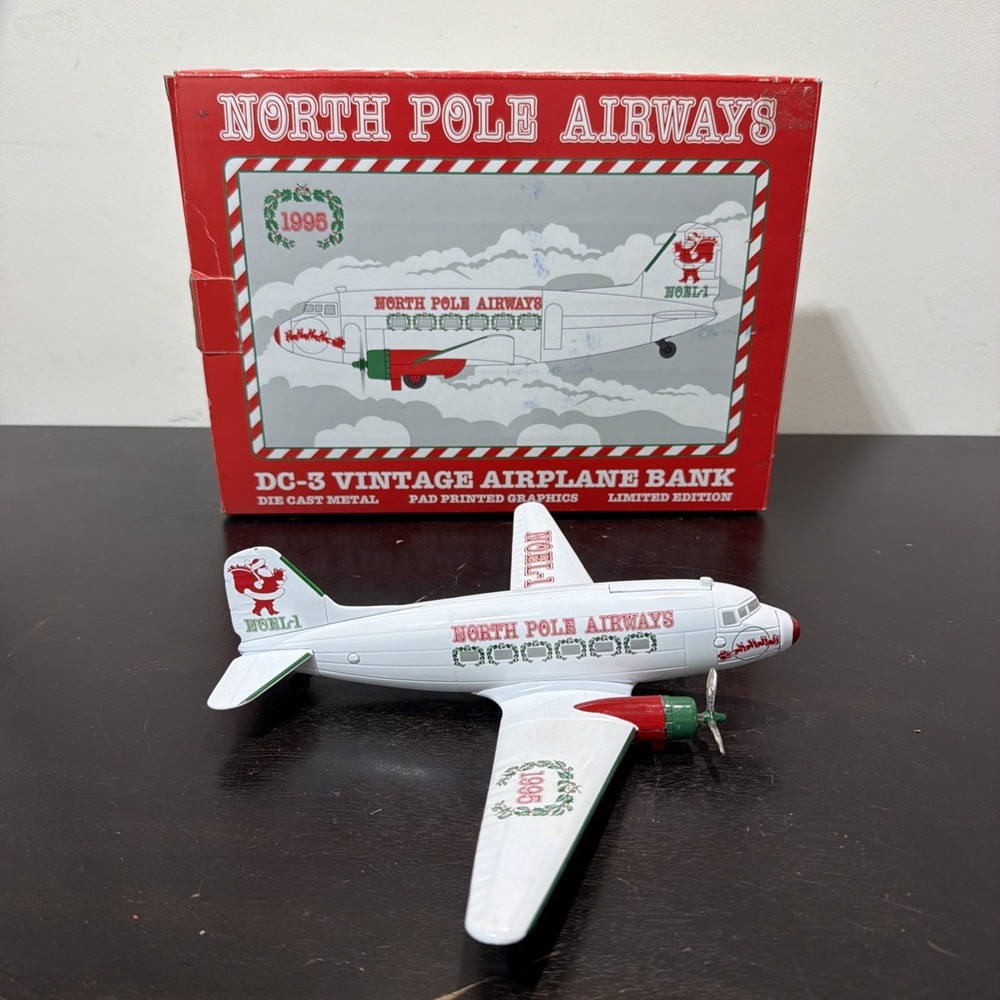 Eastwood Automobilia North Pole Airways DC-3 Vintage Die Cast Airplane Bank